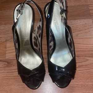 Black Peep-Toe Heels